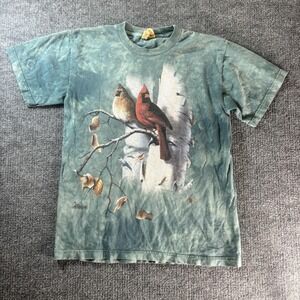 Vintage The Mountain Shirt Mens Medium Green Cardinals Graphic Tee Wildlife